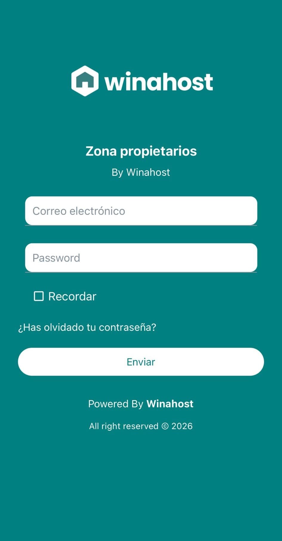 Zona propietarios Winahost — app de gestión