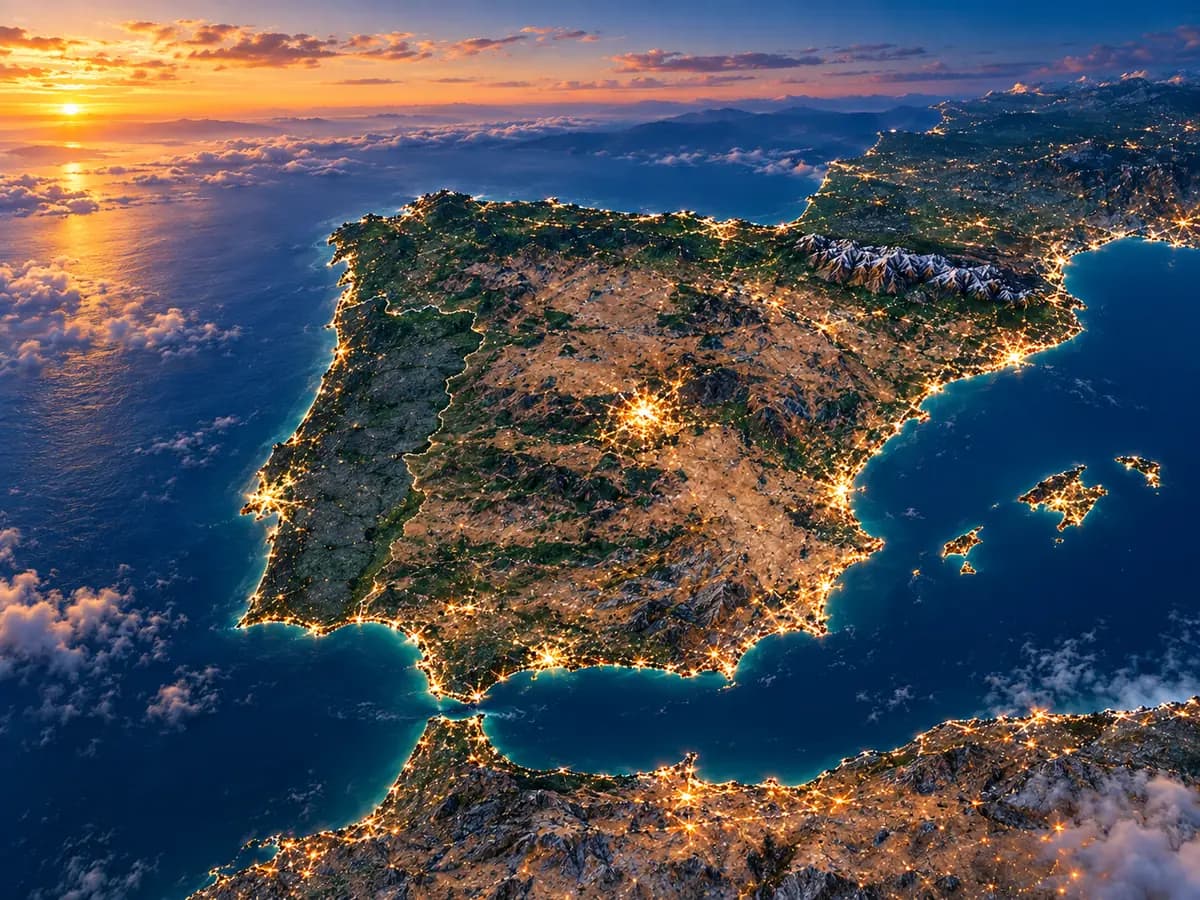 Mapa de España con las ciudades analizadas por el Observatorio Winahost conectadas mediante datos de mercado